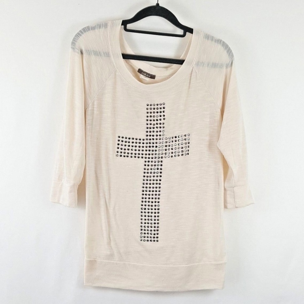 LIBIAN top Medium Rocker Sparkle Cross Accent
